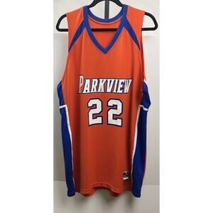 Powers Jersey Men XL Blue Orange Sleeveless Parkview 22 Activewear Sports